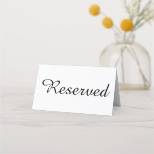 Reserved Wedding Event Folded Place Card