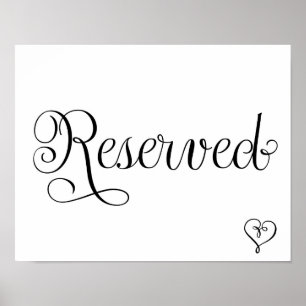 Reserved Wedding Sign