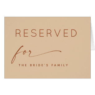 Reserved Wedding Sign Minimal Warm Peach Sand