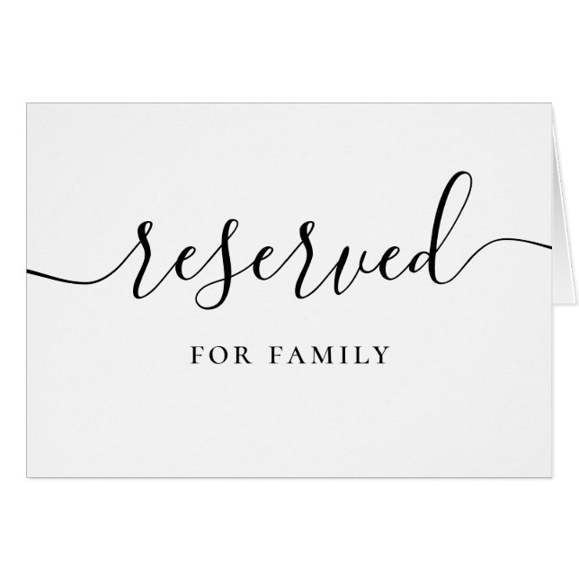 Reserved Wedding Sign | Modern Script Typography (Front Horizontal)