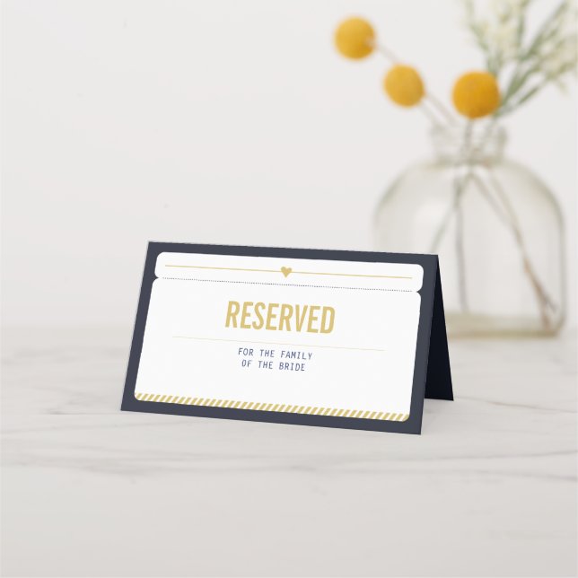 Reserved Wedding Table Sign Place Card (Front)