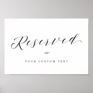 Reserved with Custom Text Reception Dinner Sign