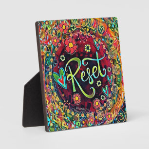 Reset Abstract Colourful Pretty Inspirivity Easel Plaque