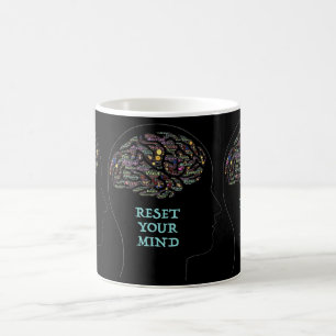 Reset Your Mind Inspirational Word Art Design   Coffee Mug