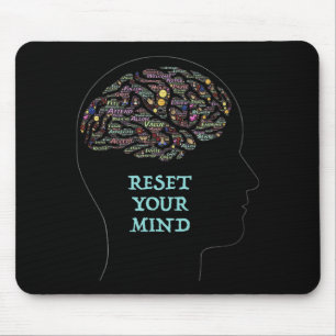 Reset Your Mind Inspirational Word Art Design Mouse Pad