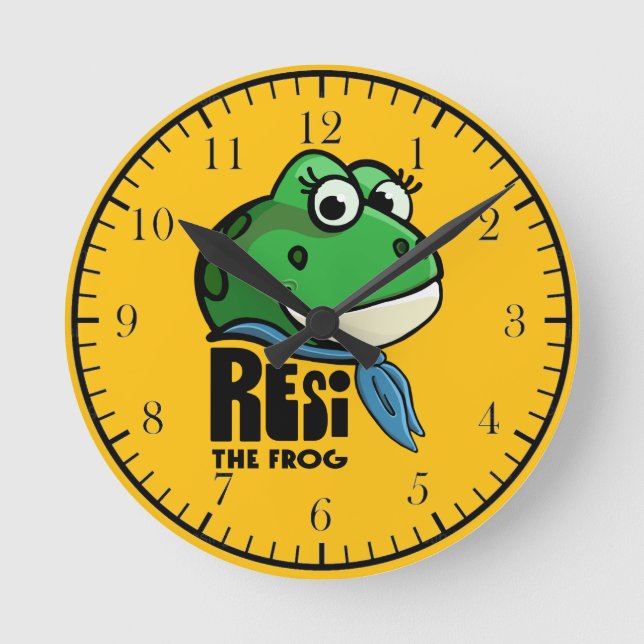 Resi the Frog Round Clock (Front)
