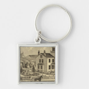 Residence and Greenhouse of John Lent Sewickley Key Ring