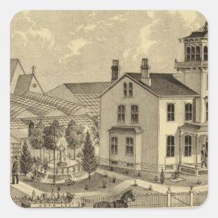 Residence and Greenhouse of John Lent Sewickley Square Sticker