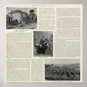 Residence and Orchard in California Poster
