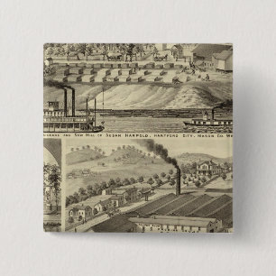 Residence and saw mill of Susan Harpold 15 Cm Square Badge