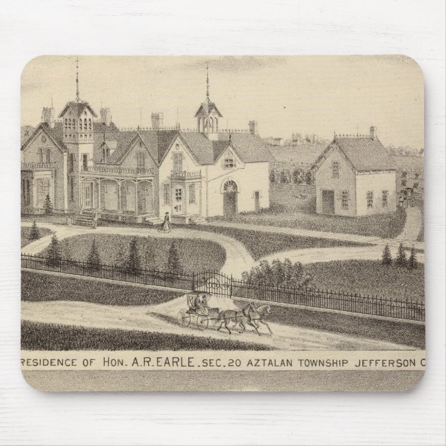Residence, barn & outbuildings of AR Earle Mouse Pad (Front)