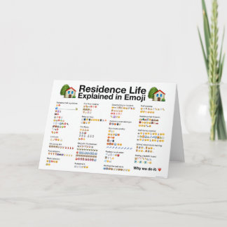 Residence Life Explained in Emoji Greeting Card