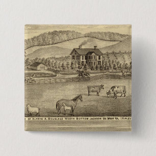 Residence of Alfred A Douglass 15 Cm Square Badge