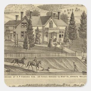 Residence of AP Howard Hancock Square Sticker