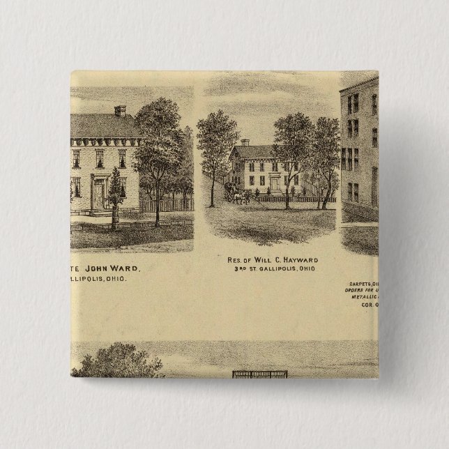 Residence of Dr Joseph Shallcross 15 Cm Square Badge (Front)