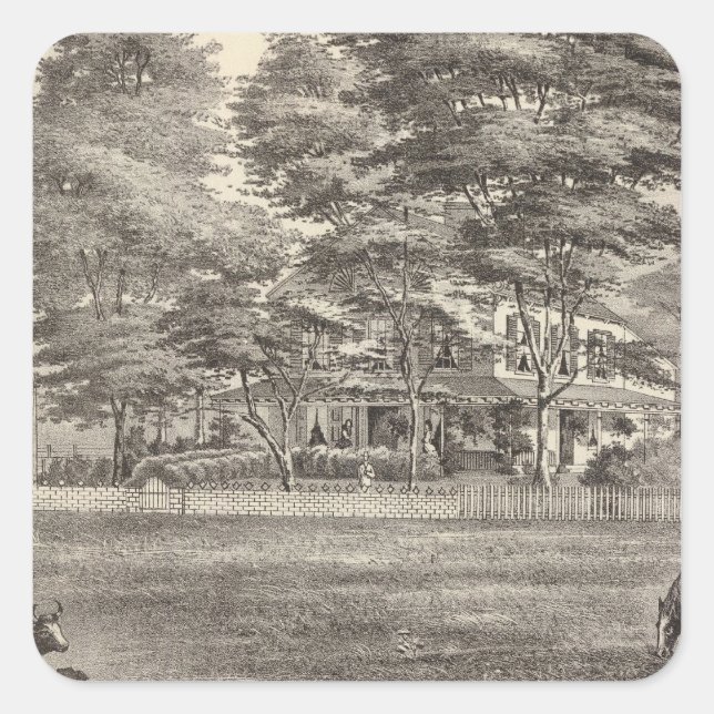 Residence of Dr Robert Laird, Squan, NJ Square Sticker (Front)