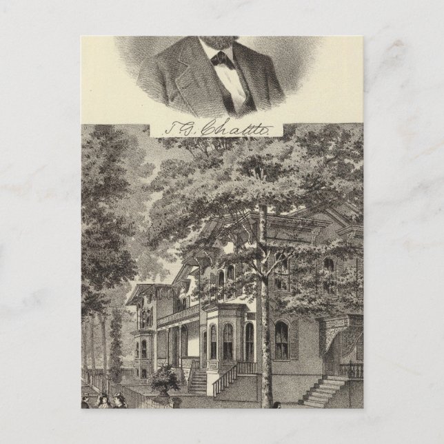 Residence of Dr TG Chattle, Long Branch Postcard (Front)