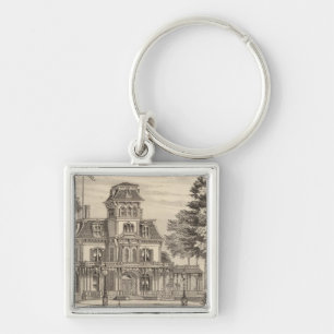 Residence of Genl HH Baxter in Rutland Vermont Key Ring