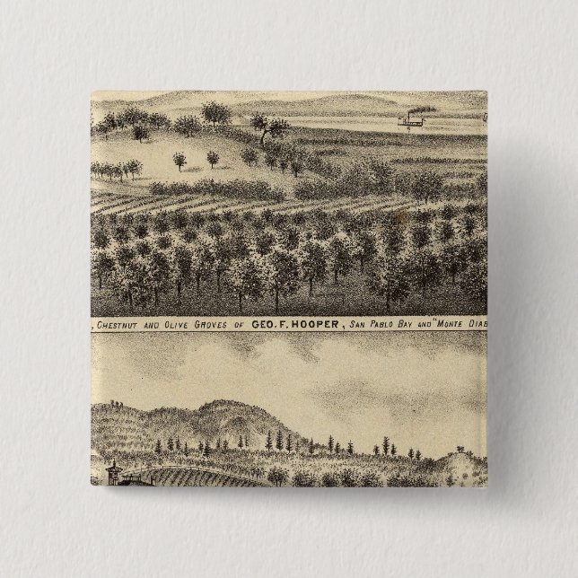 Residence of Geo F Hooper 15 Cm Square Badge (Front)