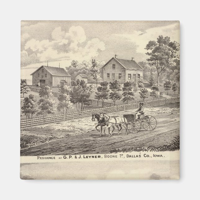 Residence of GP & J Leyner, Boone Tp Magnet (Front)