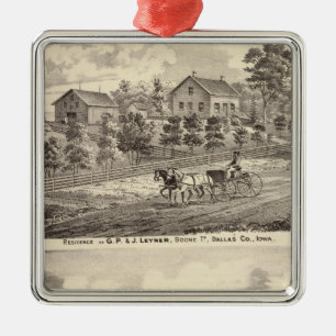 Residence of GP & J Leyner, Boone Tp Metal Ornament