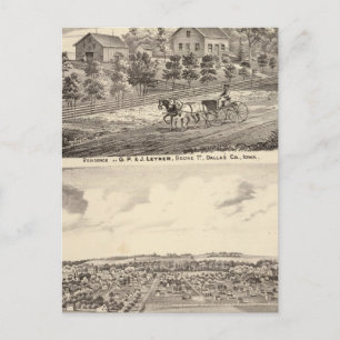 Residence of GP & J Leyner, Boone Tp Postcard
