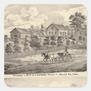 Residence of GP & J Leyner, Boone Tp Square Sticker