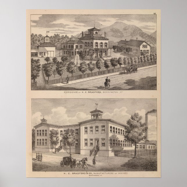 Residence of HE Bradford and HE Bradford and Poster (Front)