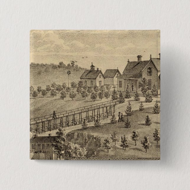 Residence of Jacob Markley 15 Cm Square Badge (Front)
