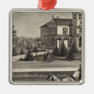 Residence of James G Gowdy, Tom's River, NJ Metal Ornament