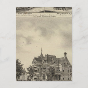 Residence of JD Hill, Kansas Postcard