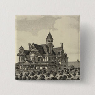 Residence of John D Knox, Topeka, Kansas 15 Cm Square Badge