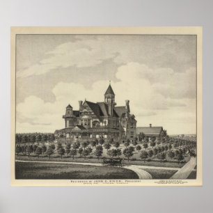 Residence of John D Knox, Topeka, Kansas Poster