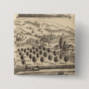 Residence of Joseph Alexander, Mendocino 15 Cm Square Badge