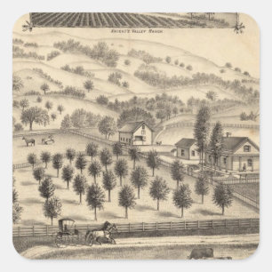 Residence of Joseph Alexander, Mendocino Square Sticker