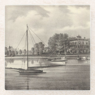 Residence of Joseph Francis, Tom's River, NJ Glass Coaster