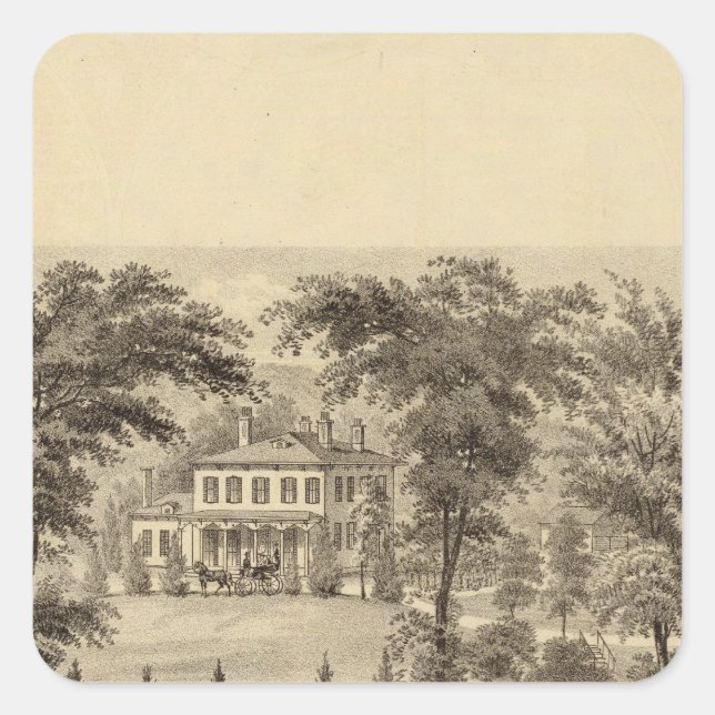 Residence of Marshall McDonald Square Sticker (Front)