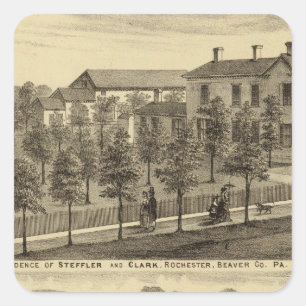 Residence of Steffler and Clark, Rochester Square Sticker
