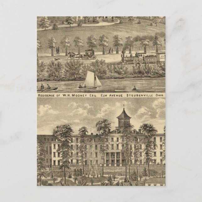 Residence of WH Mooney Postcard (Front)