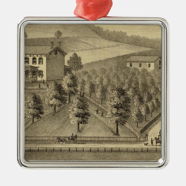 Residence of William Schrader Metal Ornament (Front)