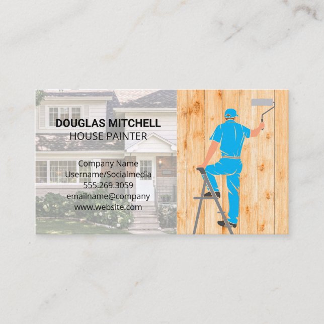 Residence | Painter on Ladder Business Card (Front)
