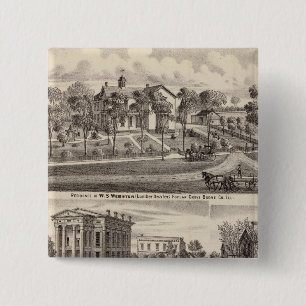 Residences and buildings in Poplar Grove 15 Cm Square Badge