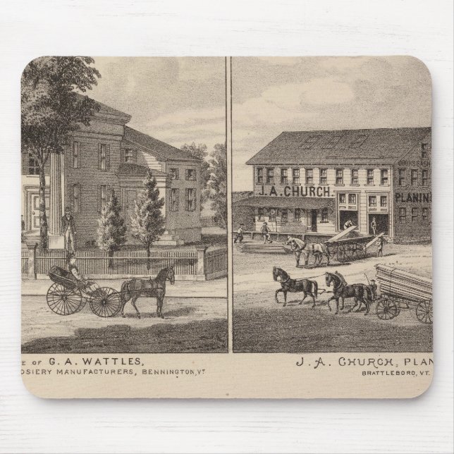 Residences and factory in Bennington Mouse Pad (Front)