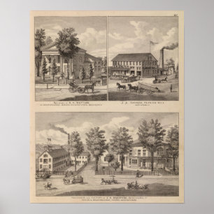 Residences and factory in Bennington Poster