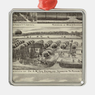Residences and farm residences in Putnam Co Metal Tree Decoration