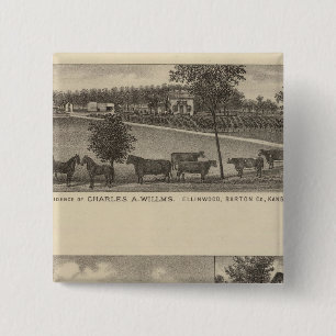 Residences and Farms, Edgerton, Kansas 15 Cm Square Badge