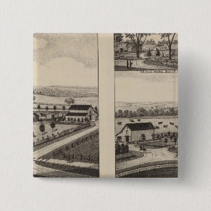 Residences and Farms, Pottawatomie, Kansas 15 Cm Square Badge