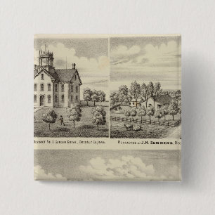 Residences and school in Garden Grove 15 Cm Square Badge