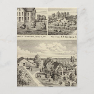 Residences and school in Garden Grove Postcard