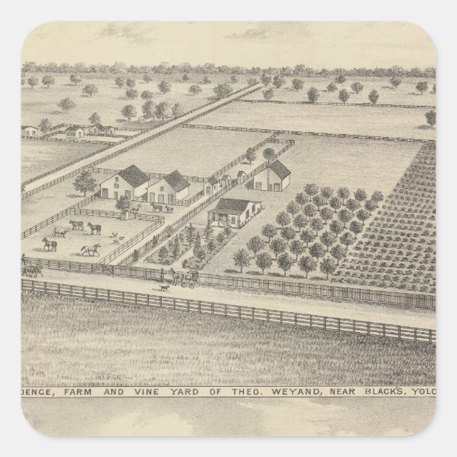 Residences, Black's Station Square Sticker (Front)